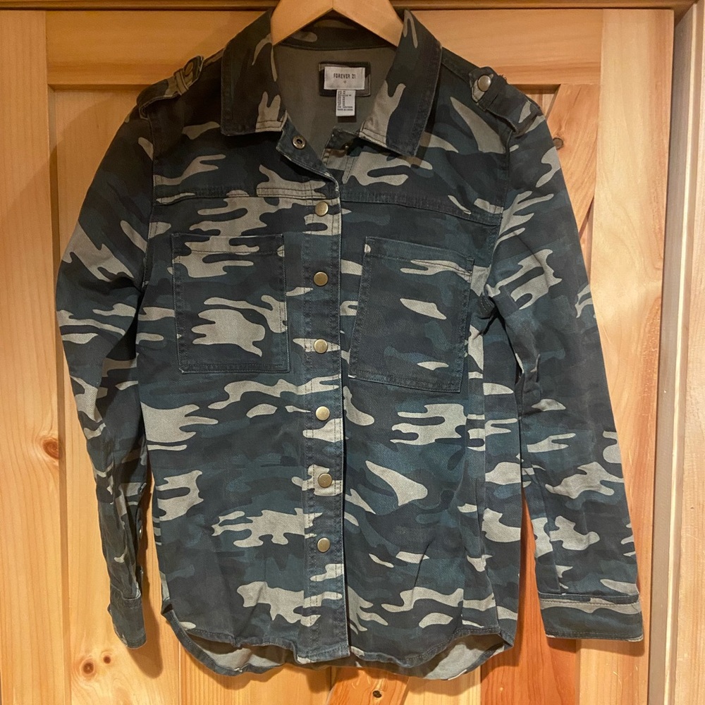 Camo denim jacket